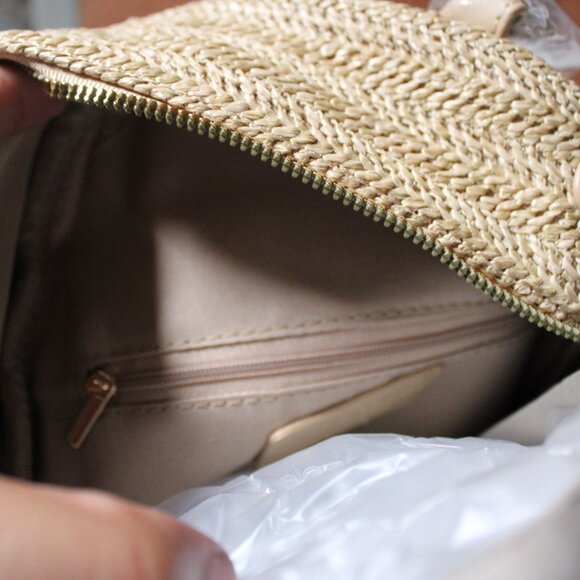 Like Dreams Bohemian Straw Backpack Woven Beach Bag Lightweight Summer Rucksack - Picture 7 of 7